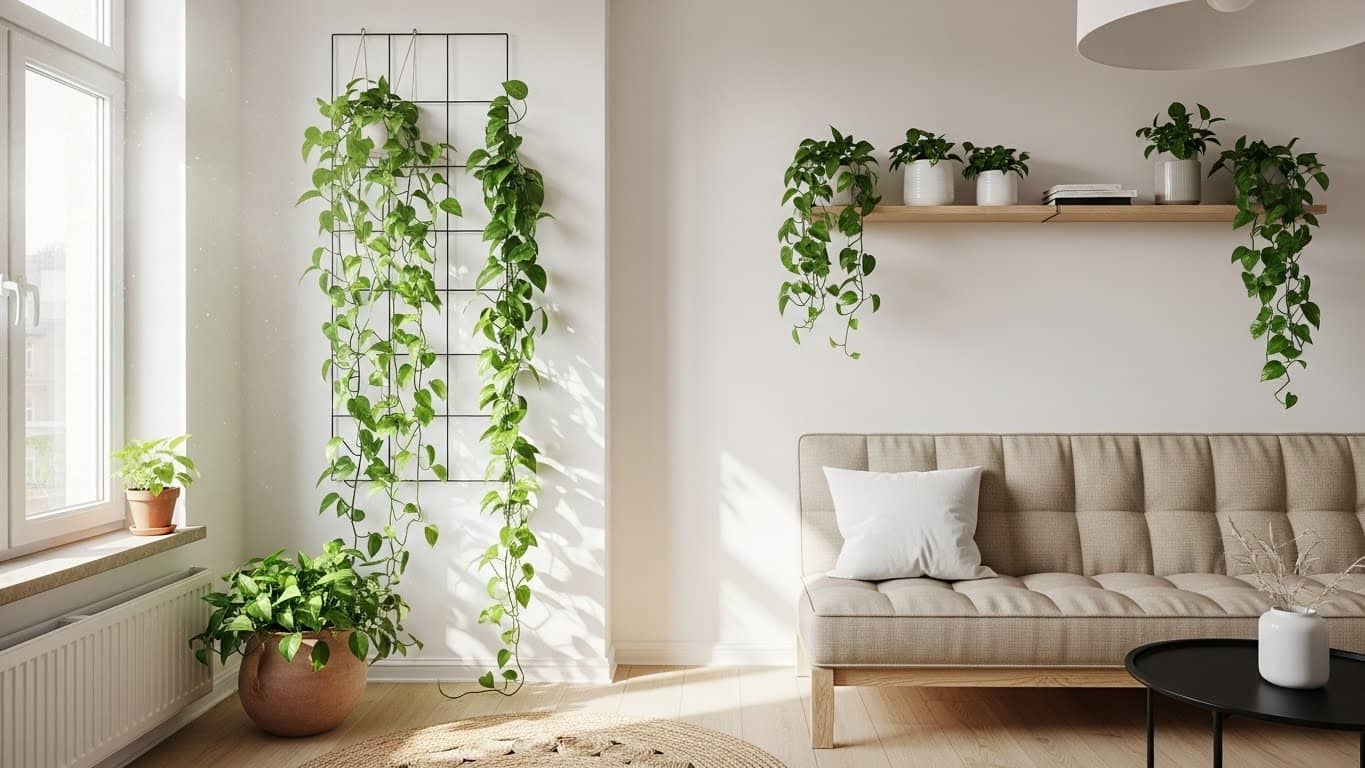 11 Easy Pothos Climbing Ideas for Small Homes