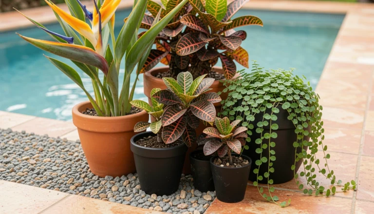 16 Tropical Flower Pot Ideas Around Your Pool For A Resort Feel